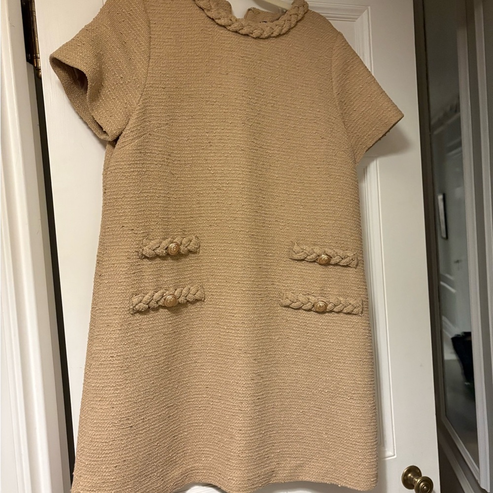 Tuckernuck Beige Casual Dress with Braided Details